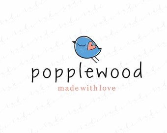 Bird logo design, Premade Logo Design, Cute bird, digital bird logo design, Logo and business card, Minimalist logo, Cute baby logo