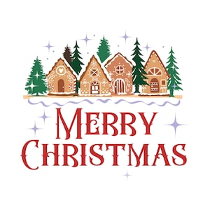 merry Christmas clipart, gingerbread house clip art, Christmas overlay clipart, house clipart, digital download, PNG, Christmas Word Art