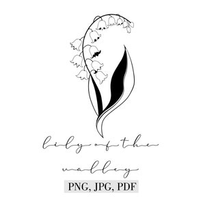 Lily of the Valley, Lily of the Valley-flower, Digital artwork, Birth Flower art, Instant download, PNG, PDF, JPG files
