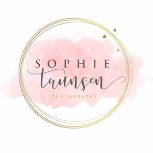 Watercolor Circle Logo, Watermark logo, Watercolor logo, Photography Logo, Gold Logo, Round Logo, Premade logo design, Business logo, Bridal