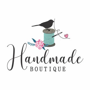 Sewing Logo, Knitting Logo, Needle logo, Craft logo, Logo for Knitting, Logo for sewing, Business logo, Boutique logo, Logo design, Paper