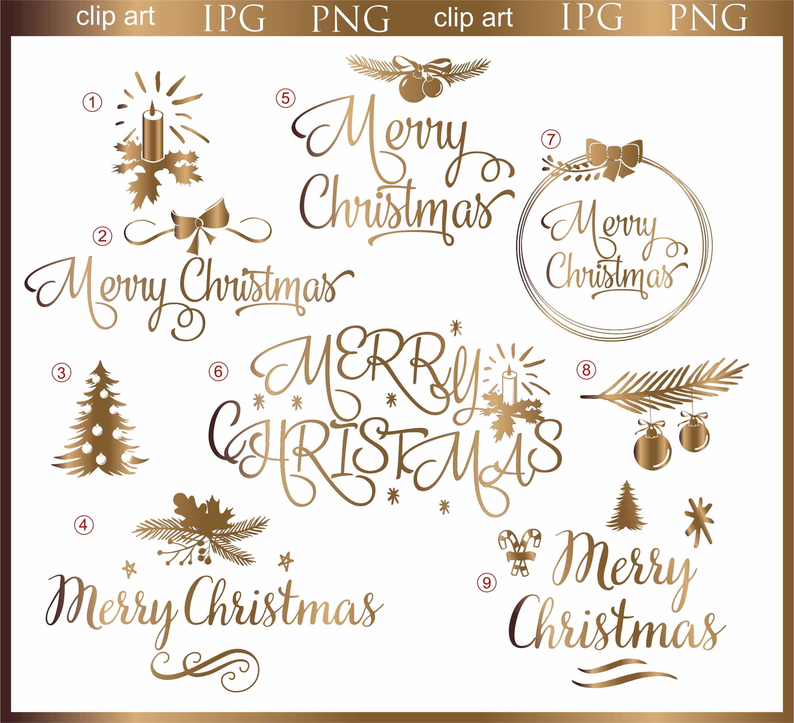 Feliz Navidad Word Art Superposiciones Feliz Navidad Navidad - Etsy España