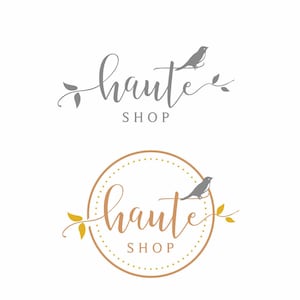 Bird logo design, logo design, Circle Logo, Shop logo, Boutique logo, Bird logo, Watermark, Premade logo, Kids logo, Handmade logo