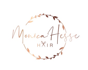 Logotipo de peluquero, logotipo de peluquero, logotipo de oro rosa, diseño de logotipo, logotipo prediseñado, logotipo de belleza, logotipo de salón, diseño de logotipo de tijeras, logotipo de belleza