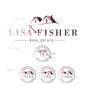 Real Estate logo, Broker logo design, House logo, Real estate agent, Circle logo realtor, House key logo, logo broker, realtor logo, Badges