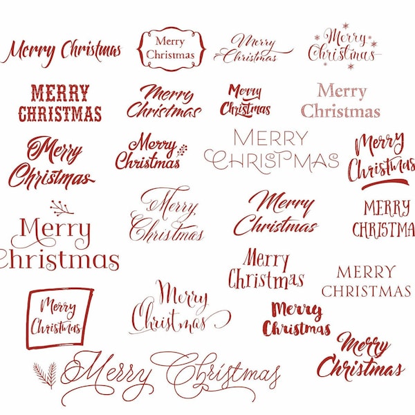 Mot de joyeux Noël, Digital Christmas PNG, mots de couleur rouge, clipart de Noël, libellé de joyeux Noël, joyeux Noël Clipart