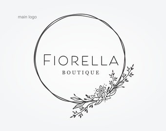 Floral Logo, Wreath logo, Custom logo, Boutique logo ,Event logo, Blog logo, Wedding Logo, Photography logo, Logo set, Boho Logo