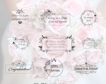 Paquete de citas de boda, archivos digitales PNG, JPG, palabras de amor en negro para tu gran día, perfecto para tarjetas.