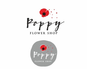 Poppy Logo, Premade Logo Design, floral logo, Flower Logo, Flowers Logo, Photography Logo, business logo design, beauty logo, florist logo