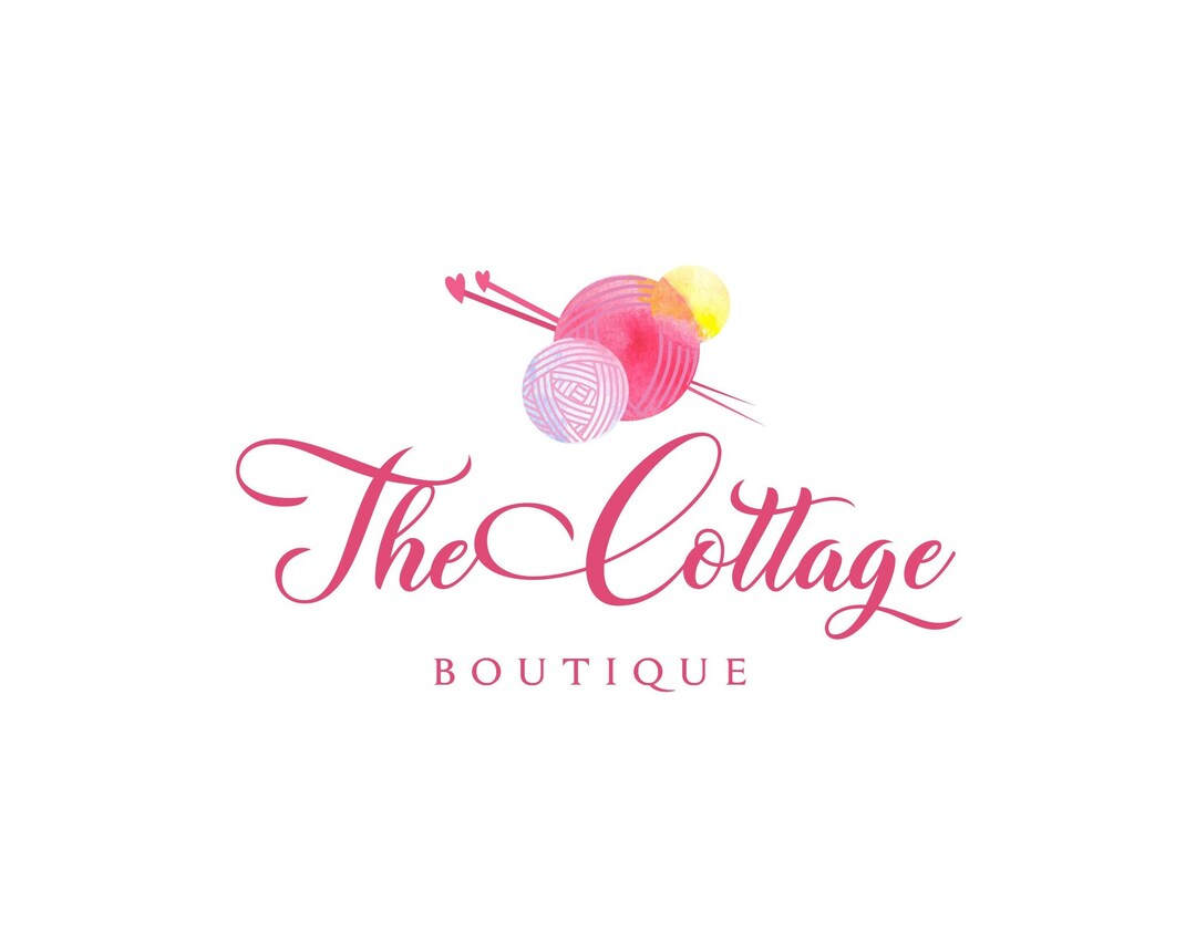 Yarn Shop Logo, Knitting Logo , Crocheting Branding, Playful Logo