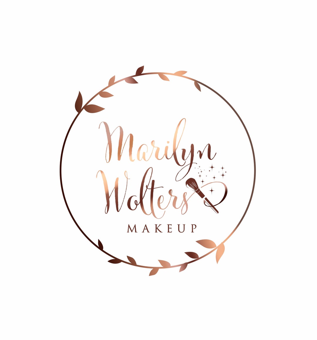 Makeup Logo Rose Gold, Makeup Logo, Business Logo, Cosmetic Makeup Logo