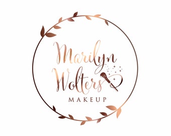 Logotipo de maquillaje oro rosa, logotipo de maquillaje, logotipo de empresa, logotipo de maquillaje cosmético, logotipo de belleza, logotipo de maquillaje de belleza, diseño de logotipo prefabricado, belleza de logotipo