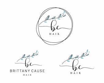 Initials logo, Logo branch, Circle logo, Hair stylist logo, Photography Logo, business logo, Florist Logo, Floral logo, watermark logo