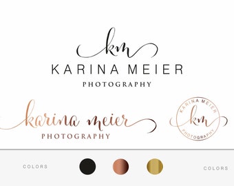 Rose Gold logo, Text logo design, Calligraphy logo, Signature logo, Rose Gold design, Gold text design, Boutique logo, Business Logo, Paper