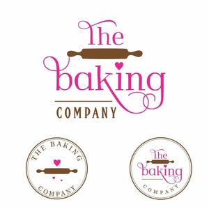 Bakery Logo Design, Rolling Pin logo design, Bakery Logo Branding Kit, Business logo, Cake Logo, Cupcake Shop Business Logo, Baking Logo,
