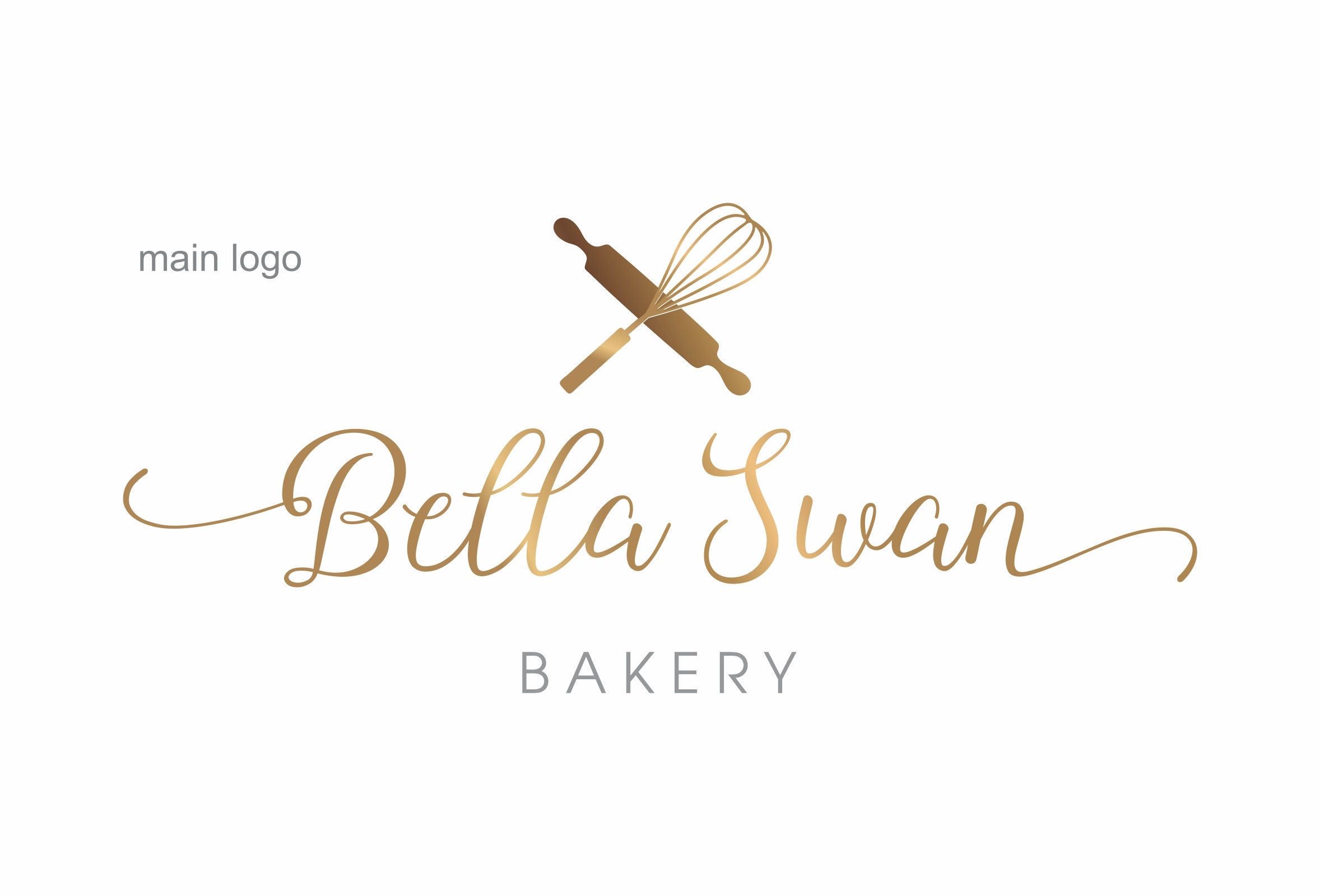 Bakery Logo Baking Logo Whisk and Roller Logo Premade Logo - Etsy