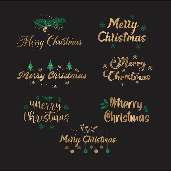 Overlays, Merry Christmas Word Art, Overlays for Photographers, Gold Overlays, Digital Christmas PNG, Christmas clip art