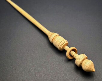 Maple Support spindle Captive ring | Supported spindle | Russian style fiber spinning yarn