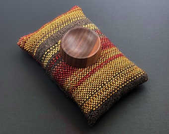 Walnut spinning bowl hand woven cushion | Support spindle | Supported spindle | Russian style fiber spinning yarn