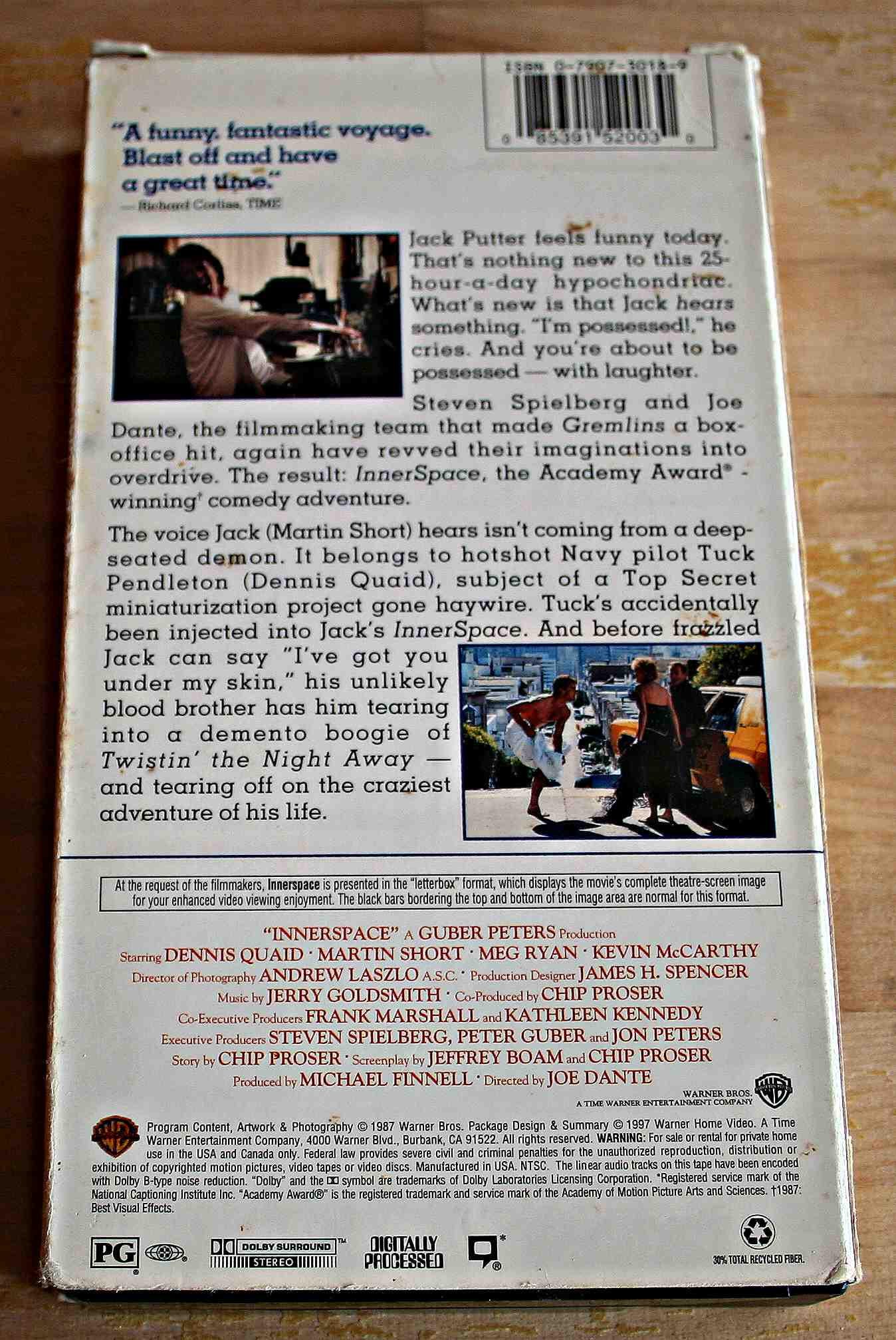 Jerry Goldsmith Innerspace Inner Space, 1987 (vhs)--martin Short, Dennis Quaid, Meg Ryan--director ...
