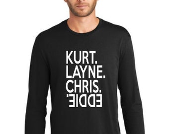 Grunge Heroes long sleeve shirt - kurt layne chris eddie  | Seattle | alternative | grunge rock | vedder |  staley | Cornell | Cobain