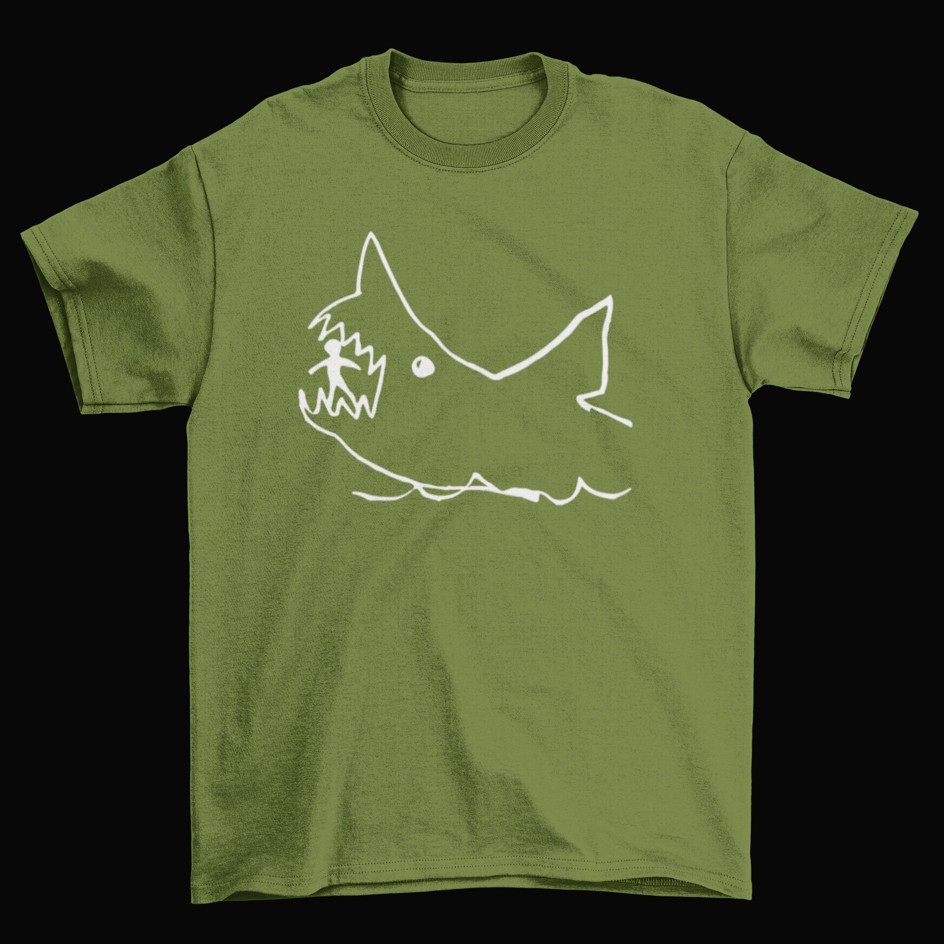 Jaws Chalkboard Drawing Ring Spun Cotton Tee Etsy