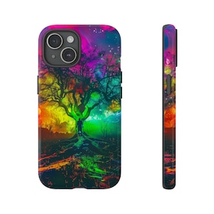 Coque de portable artistique colorée pour iPhone, Samsung Galaxy, Google Pixel