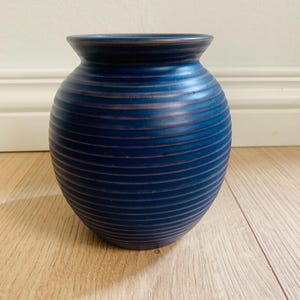 Vase Blue Flower Vase West German Vintage Vase Ceramic Flower Vase Retro Home Decor MCM Pottery Gift Idea Gift for Home Gift for Friend