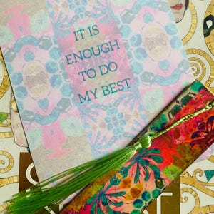 Set de marcapáginas para amantes de los libros, tarjetas de afirmación y marcapáginas, regalo hecho a mano, marcapáginas, regalo para amantes de los libros, regalo para amigo, regalo artesanal para lector.