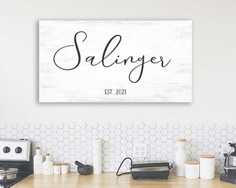 Family Name Sign, Personalized Sign, Farmhouse Wall Decor, Typography Sign, Entry Way Decor, Established Date, Living Room Wall Decor, 1028