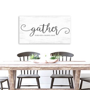 Sammeln &#39;Runde mit einem dankbaren Herzen, wunderliche, Bauernhaus Küche, große Wandkunst, Wohnzimmer Wand-Dekor, rustikal, Sammeln, große Wandkunst