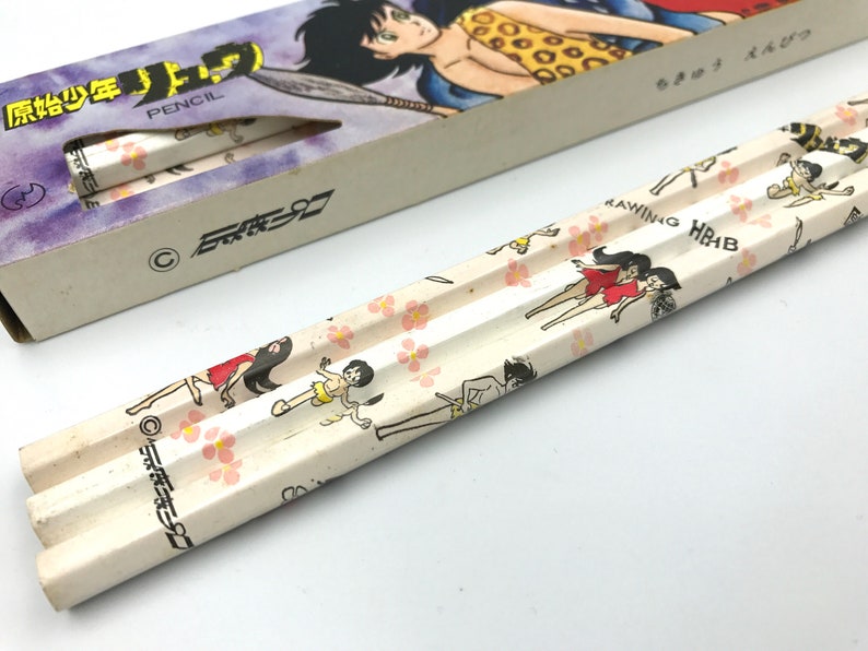 Rare vintage Japanese manga pencils TWIN set Chikyu 9262 /& 9263 Japan stationery vintage pencils pencils in a box of 12 HB pencils