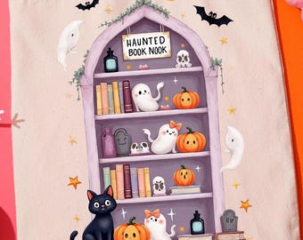 Pacote de PNGs de Cantinho de Leitura Assombrado, PNG de Amante de Livros Assustador, Gráfico de Leitura de Halloween, Design de Sublimação Dark Academia, Conjunto de 2 PNGs, Impressão Sob Demanda, DTF