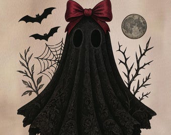 Boo In Boojee PNG, Fantasma de encaje gótico PNG, Gráfico lindo y espeluznante de Halloween, Diseño de sublimación de fantasma coqueto, Halloween de academia oscura PNG, POD