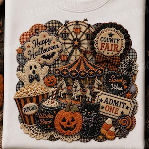 Feria del Condado de Halloween PNG, Diseño de Sublimación de Carnaval de Halloween Retro Vintage, Gráfico de Recinto Ferial Espeluznante, Feria de Diversión de Halloween, POD, DTF