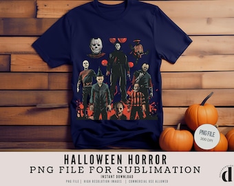 Halloween Horror PNG, Spooky Season Sublimation Design, Scary Halloween Shirt PNG, Retro Horror Graphic, Halloween PNG Download, dtf, pod