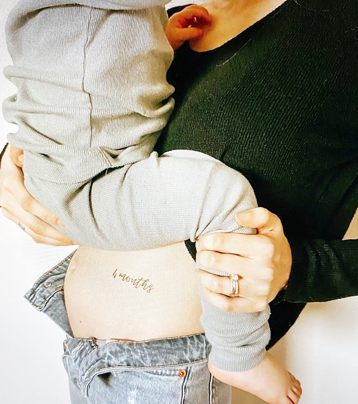 Weekly Belly Milestone Tattoos Pregnancy Announcement Etsy Finland