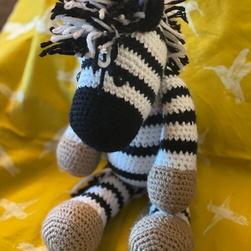 Stuffed Animal Zebra Toy Crochet Zebra Safari Animals Baby Etsy