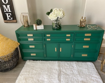 SOLD! Please Do Not Purchase...Beautifully Restored  Green Dresser Console Credenza