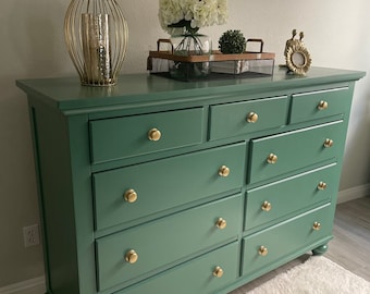 SOLD!Gorgeous Tall Green Dresser/Credenza/Sideboard