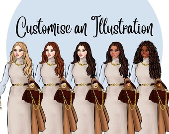 Personalisiere eine Illustration - Modeillustration PNG