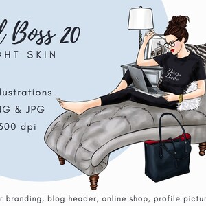 Girl boss 20 - Light Skin Illustration, sublimation