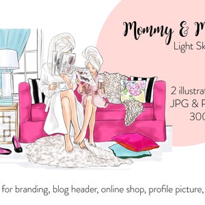 Mommy & Me Fashion Illustration: Watercolor Art Print (Digital Download)