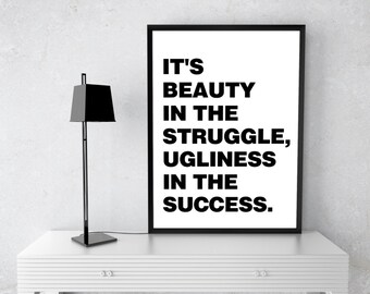 Beauty In The Struggle Quotes J Cole Poster It's Beauty In The Struggle Lyric Print | Etsy