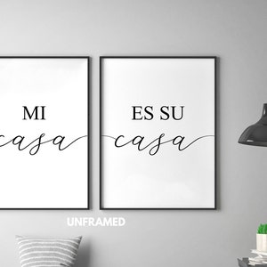 Mi Casa Es Su Casa, Set of 2 Poster Prints, Home Wall Art Décor, Minimalist Art, Multiple Sizes