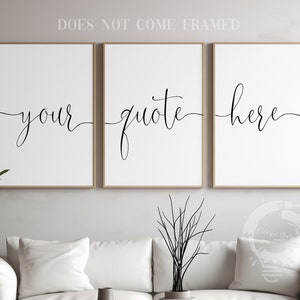 Three Panel Custom Quote, Personalized, Set of Three High-Quality Poster Prints, Home Wall Art Decor, Your Design Here, Decorate Your Own
