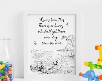 Winnie the Pooh, Quote Poster Print, Nursery Wall Art Decor