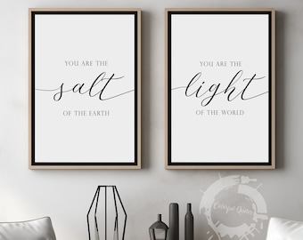 Salt & Light, Minimalist Poster Prints, Home Wall Art Decor, Set of 2