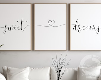 Fais de beaux rêves, affiches minimalistes, oeuvre d'art murale pour la maison, lot de 3