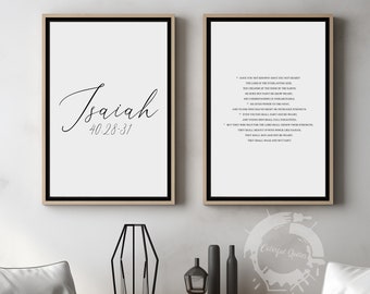 Isaiah 40:28, Bible Verse Quote, Set of 2 Poster Prints, Home Wall Art Décor, Multiple Sizes